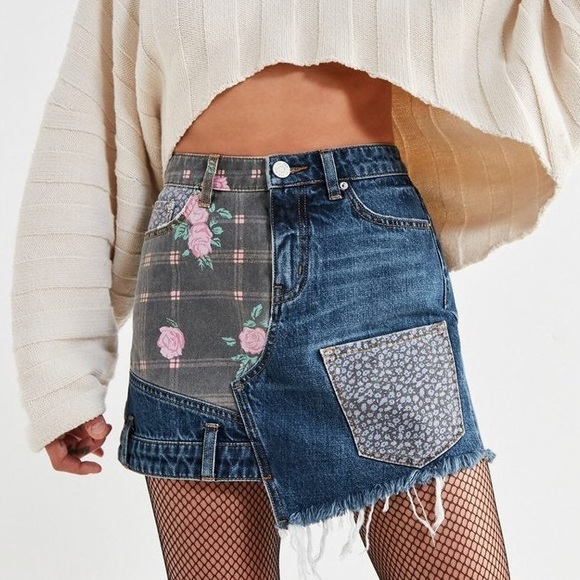 Urban Outfitters BDG Patchwork Mini Skirt - Picture 1 of 3